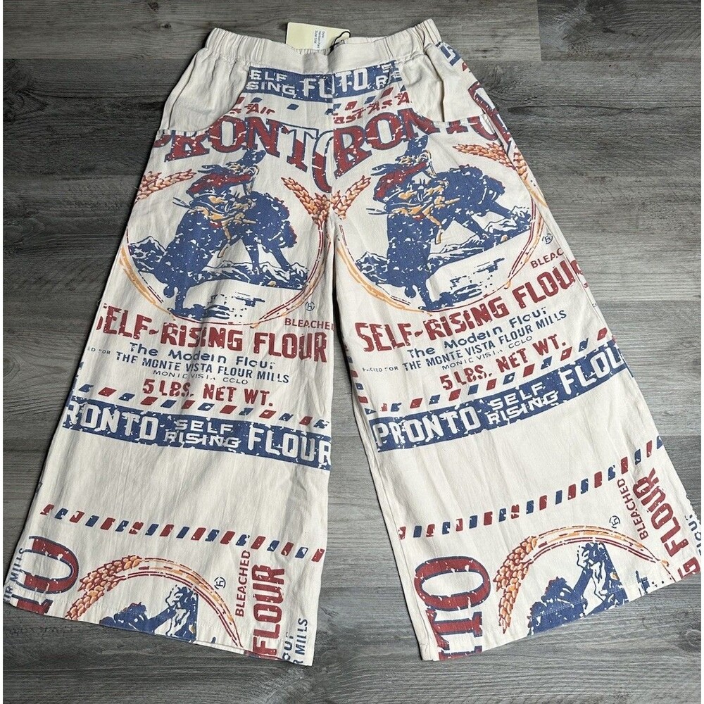NWT Jaded Gypsy Heirloom Balloon Pants S/M Flour Feed Sack Wide Leg Crop